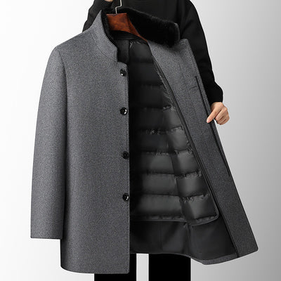 Sobretodo de Lana para Hombre con Forro de Plumas Desmontable - Image 6