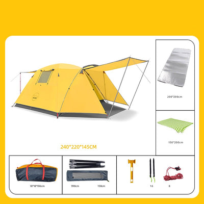 Tienda de Campaña 4 Personas Impermeable y Protección Solar - Camping Resistente - Image 8