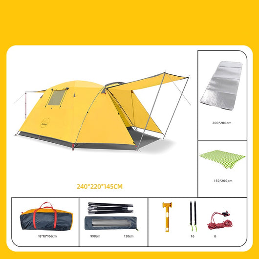 Tienda de Campaña 4 Personas Impermeable y Protección Solar - Camping Resistente - Image 8