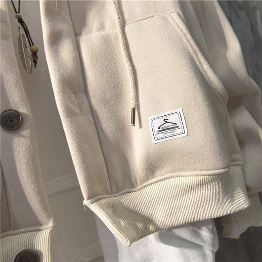Cardigan Abrigo Hombre Otoño Invierno - Suéter Polar Holgado Talla Grande - Image 4
