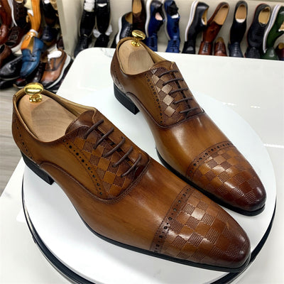 Zapatos de Cuero Marrón y Negro para Negocios Casuales - Image 6