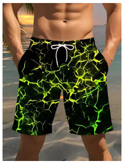 Shorts Casuales para Hombre con Estampado de Rayos