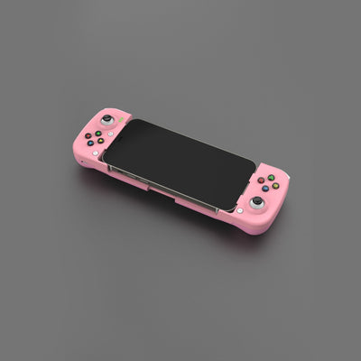 Teal mobile phone wireless game handle with a smartphone inserted, displaying a game, compatible with iOS and Android. - Image 14