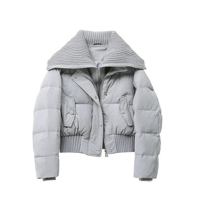 Abrigo de Algodón con Cuello Solapa Diseño Patchwork para Mujer - Image 6