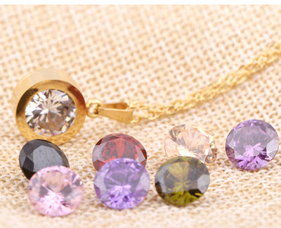 Collar de Titanio Acero con Diamante en 8 Colores - Image 5