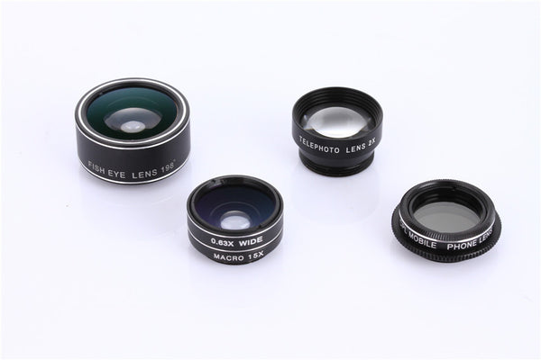 Kit de Lentes 5 en 1 para Celular: Gran Angular, Macro, Teleobjetivo y Más