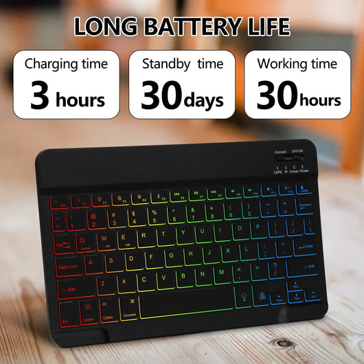 Funda iPad con Teclado Bluetooth Luminoso en Cuero Premium - Image 31