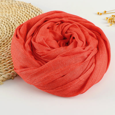 Pañuelo Artístico de Algodón y Lino en Colores Puros para Mujer - Image 34