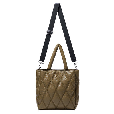 Bolso Mensajero Mujer Cuadros Diamante Gran Capacidad Acolchado - Image 17