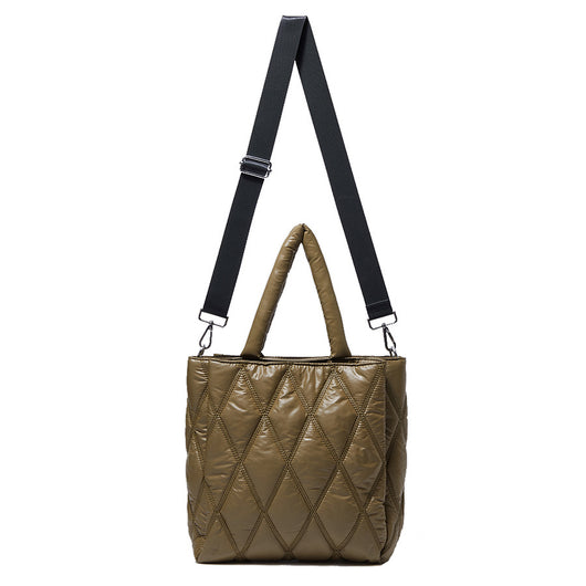Bolso Mensajero Mujer Cuadros Diamante Gran Capacidad Acolchado - Image 17