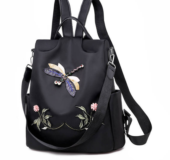 Mochila Oxford con Bordados Artesanales