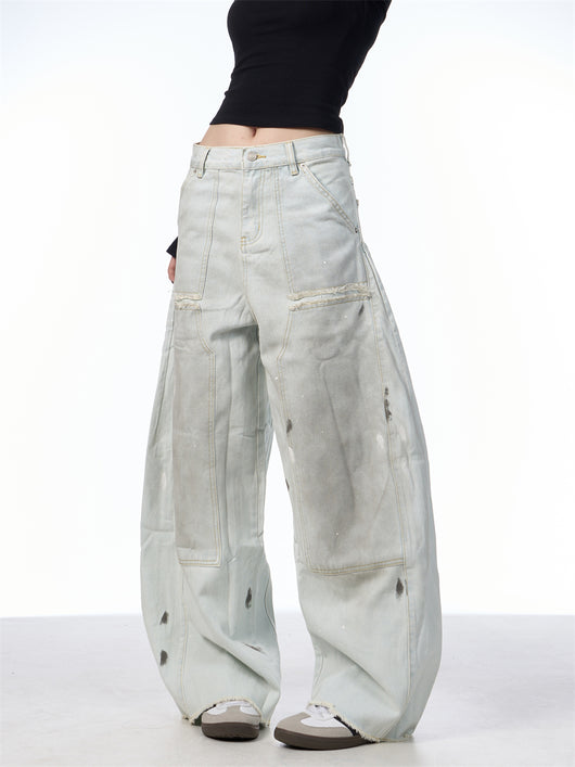 Pantalones Vaqueros Retro Sueltos Desgastados con Efecto Vintage - Image 20