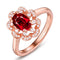 Anillo de Compromiso Rubí Plata y Oro Rosado de Alta Gama