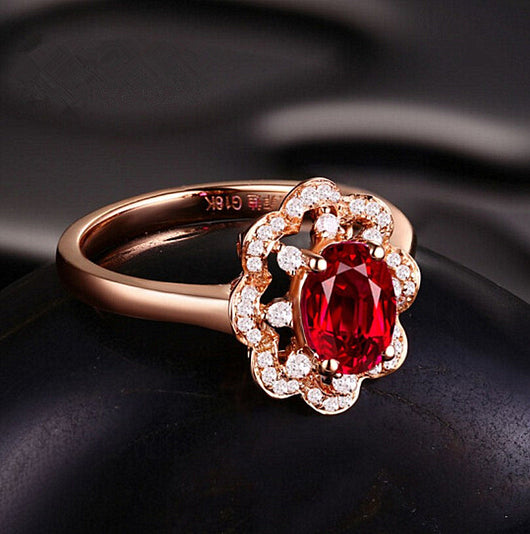 Anillo de Compromiso Rubí Plata y Oro Rosado de Alta Gama - Image 4