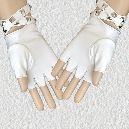 Guantes Góticos Punk Rock Medio Dedo para Mujer - Image 2