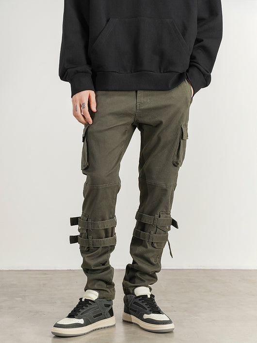 Pantalón Cargo Ajustado Distressed con Doble Encaje y Tobillo Entallado - Image 6