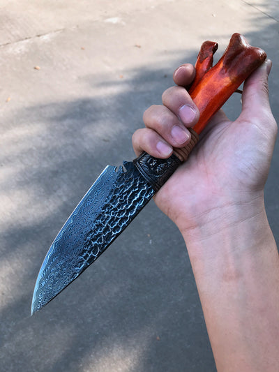 Cuchillo Artesanal de Acero Forjado con Patrón Tradicional Indio - Image 8