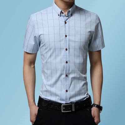 Camisa Casual de Cuadros para Hombre de Manga Corta - Image 5