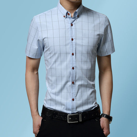 Camisa Casual de Cuadros para Hombre de Manga Corta - Image 5
