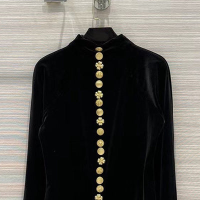 Camiseta Retro Terciopelo Botón Único Aroma Delicado - Image 9