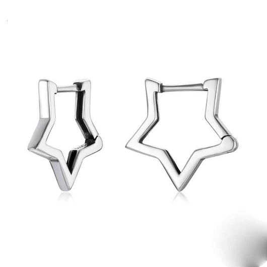 Aretes de Estrella Hueca de Cinco Puntas en Plata de Ley - Image 6