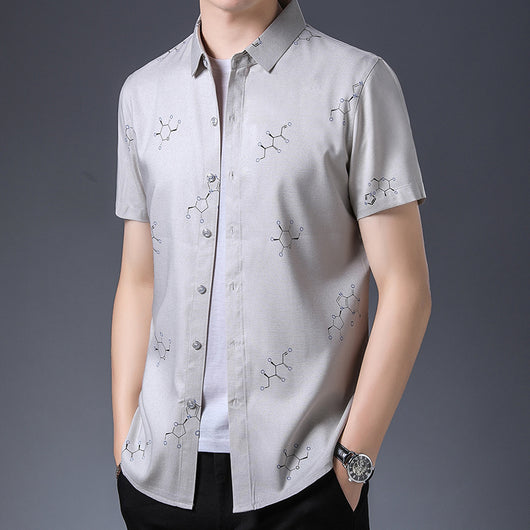 Camisa Estampada de Manga Corta para Hombre - Image 13