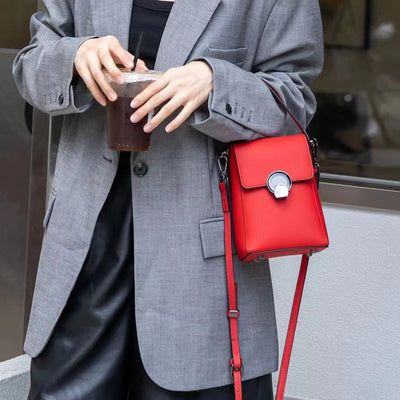 Bolso Bandolera de Cuero Genuino Estilo Coreano Multiuso - Image 3
