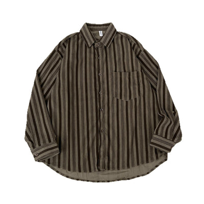 Camisa Retro Oversize de Manga Larga para Hombre - Image 5