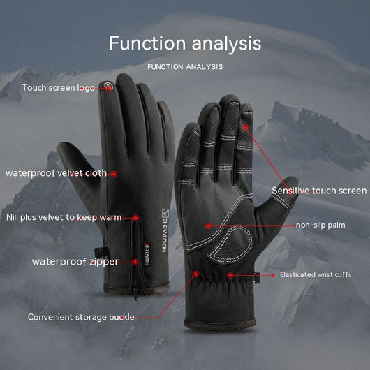 Guantes de Invierno Impermeables con Cierre y Pantalla Táctil - Image 2