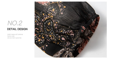 Blusa Floral de Chifón con Escote en V y Mangas Largas para Mujer - Image 12