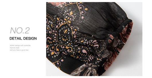 Blusa Floral de Chifón con Escote en V y Mangas Largas para Mujer - Image 12