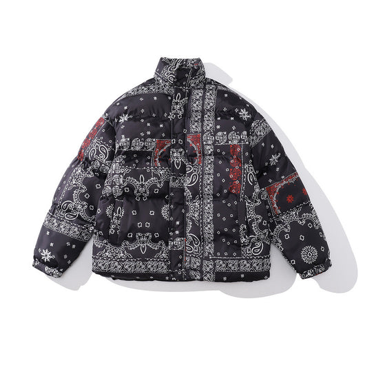 Abrigo Grueso Hip-hop de Algodón Flor de Anacardo para Hombre - Image 16