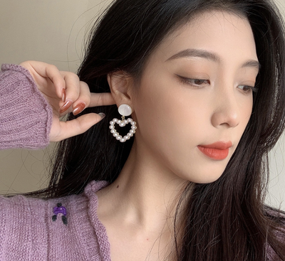 Aretes de Perla Colgante Elegante con Textura de Concha - Estilo Trendy Minimalista - Image 13