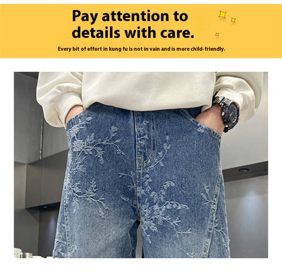 Pantalones Jeans Sueltos Estilo Pu Shuai para Niños - Diseño Trendy y Cómodo - Image 33