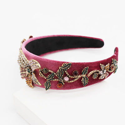 Diadema Floral Barroca con Diamantes de Colores - Image 3
