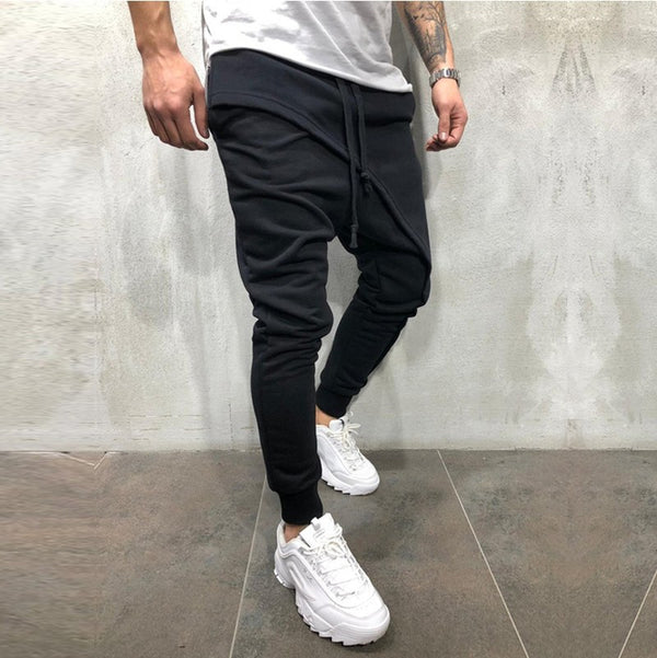 Pantalones Joggers Multicapa Hip-Hop con Cordón Ajustable