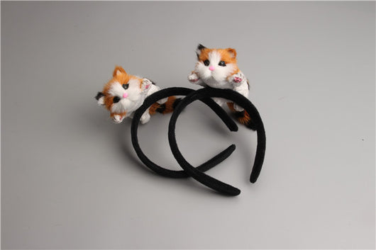 Diadema de Gato Felpa para Niñas - Accesorios Festivos Adorables