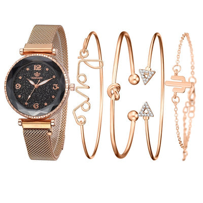 Conjunto de Reloj y Pulseras de Cuarzo para Mujer - Image 4