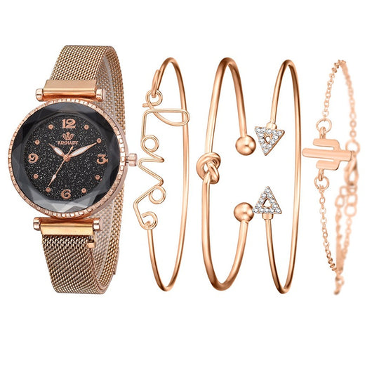 Conjunto de Reloj y Pulseras de Cuarzo para Mujer - Image 4