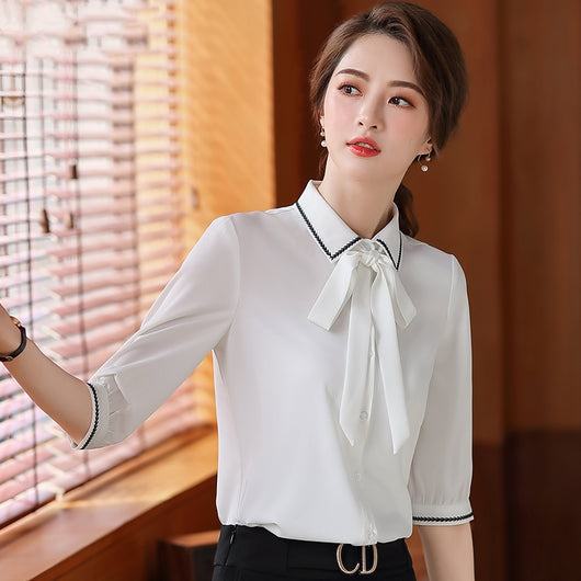 Blusa Corta de Gasa con Moño para Verano - Image 6
