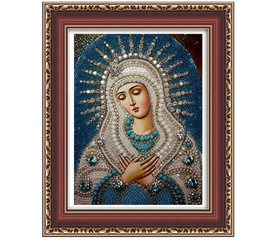 Cuadro de Diamantes 5D Virgen María - Arte Religioso Cristiano