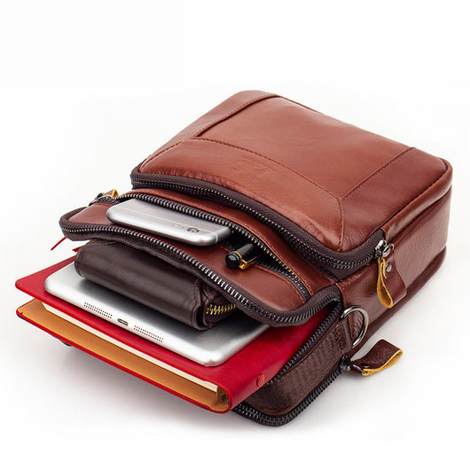 Bolso de Cuero Genuino para Hombre con Correa Diagonal - Image 16