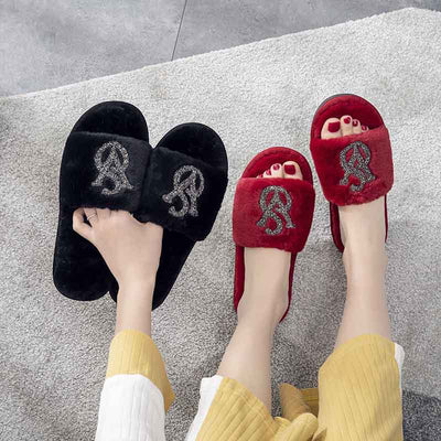 Pantuflas Cálidas de Algodón con Diamantes Brillantes para el Hogar - Image 8