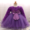 Vestido Infantil Rosa de Manga Longa para Casamentos e Celebrações