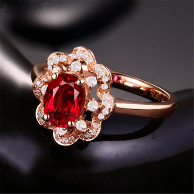 Anillo de Compromiso Rubí Plata y Oro Rosado de Alta Gama - Image 3