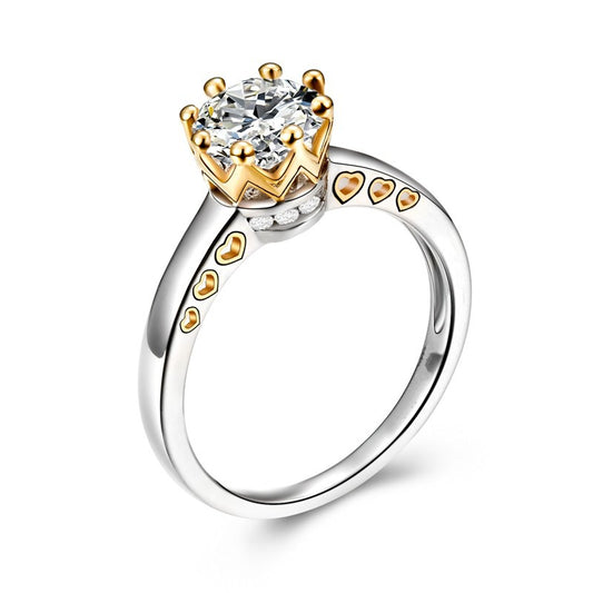 Anillo de Circón en Forma de Corazón con Separador de Colores - Image 2
