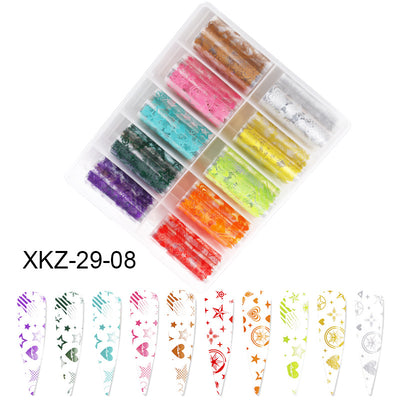 Láminas de Transferencia para Uñas con Diseños de Estrellas y Mariposas Láser - Image 35