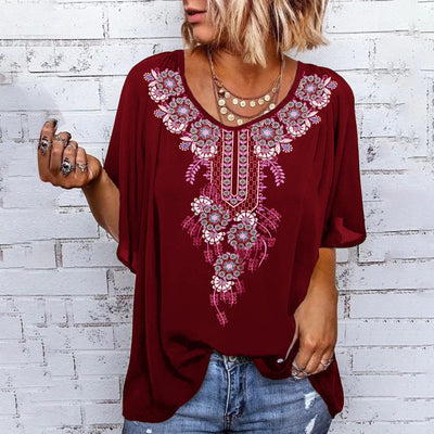 Blusa Étnica Estampada con Volantes en las Mangas - Image 10