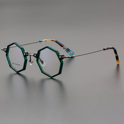Gafas Retro Ultraligeras de Titanio Puro con Lentes para Miopía