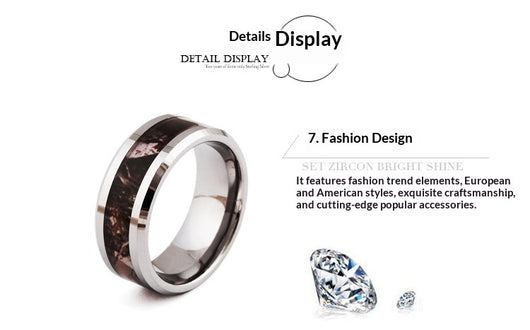Anillo de Tungsteno 8mm para Hombre con Patrón de Mármol - Image 7